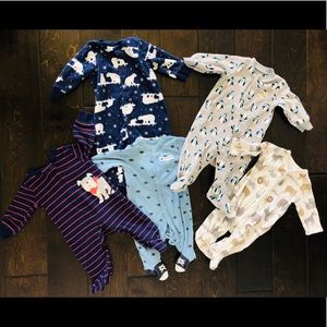 Baby Boy Footsie Sleepers 5 pack- 3M
